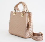 Marc Ellis Borsa a Mano Flat  Krissy M Moka Mousse/Light Gold