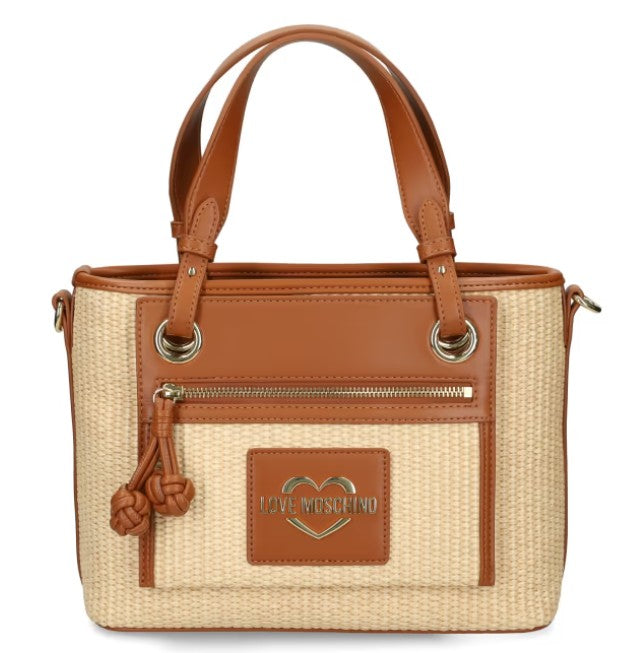 Love Moschino Borsa A Mano Rafia/cuoio