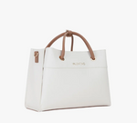 Mario Valentino Alexia Borsa VBS5A802 Doppio Manico Grande Bianco/Cuoio