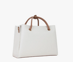 Mario Valentino Alexia Borsa VBS5A802 Doppio Manico Grande Bianco/Cuoio