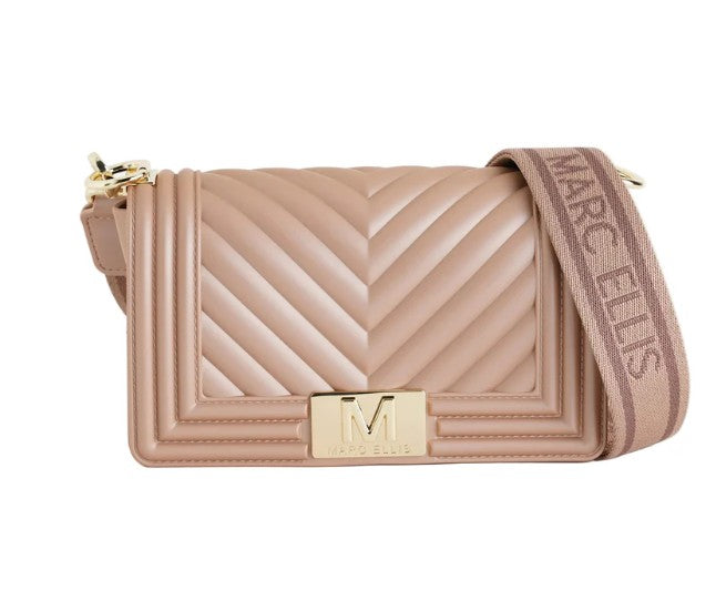Marc ellis Borsa a Tracolla Flat S Moka Mousse/Light Gold