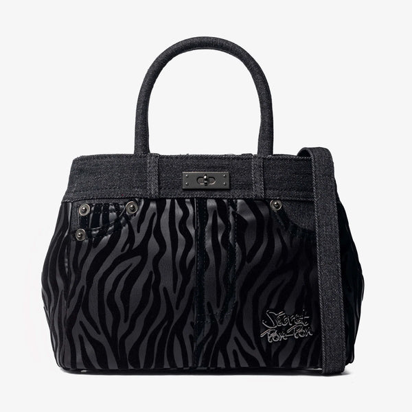 Secret Pon-Pon Borsa a Mano/Tracolla Kelsy Zebra Nero