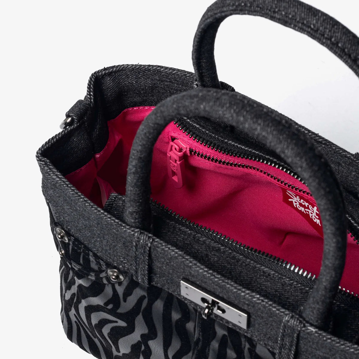Secret Pon-Pon Borsa a Mano/Tracolla Kelsy Zebra Nero