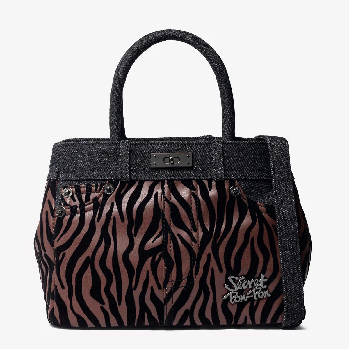 Secret Pon-Pon Borsa a Mano/Tracolla Kelsy Zebra Cocoa