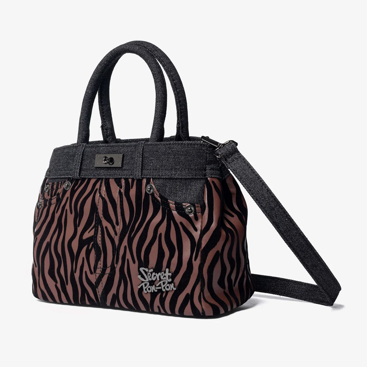 Secret Pon-Pon Borsa a Mano/Tracolla Kelsy Zebra Cocoa