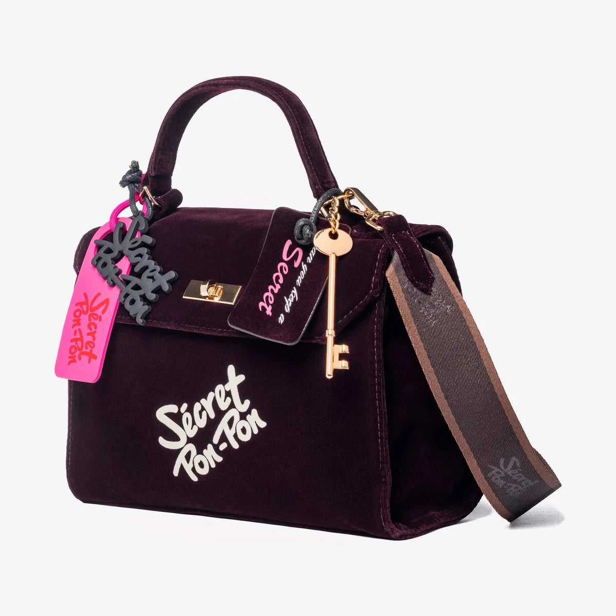 Secret Pon-Pon Borsa a Mano/Tracolla Laureen Velvet Burgundy