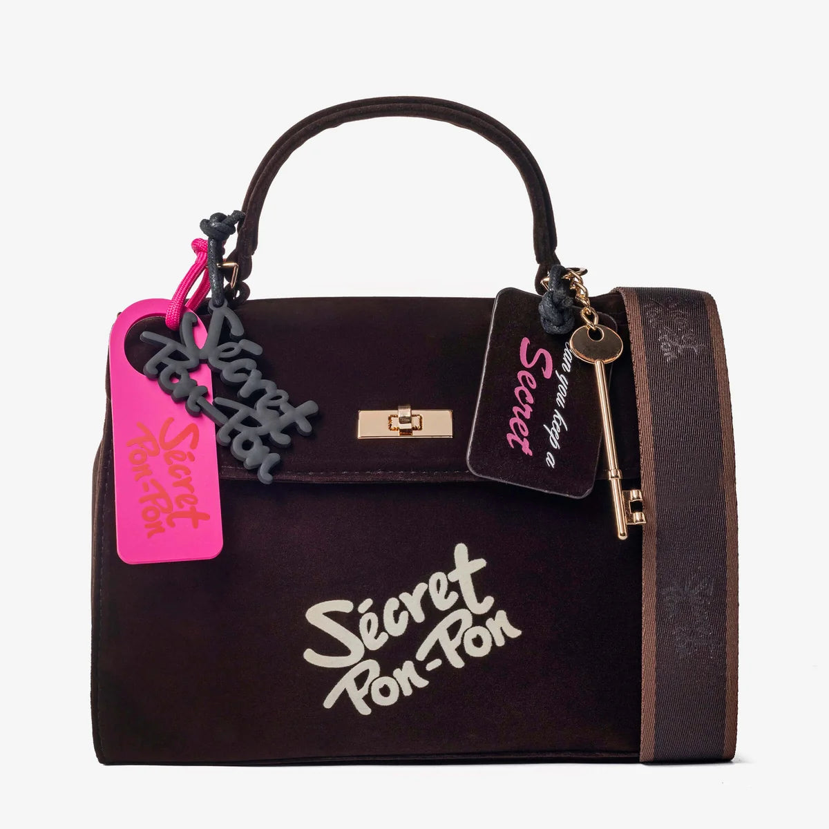 Secret Pon-Pon Borsa a Mano/Tracolla Laureen Velvet Cioccolato