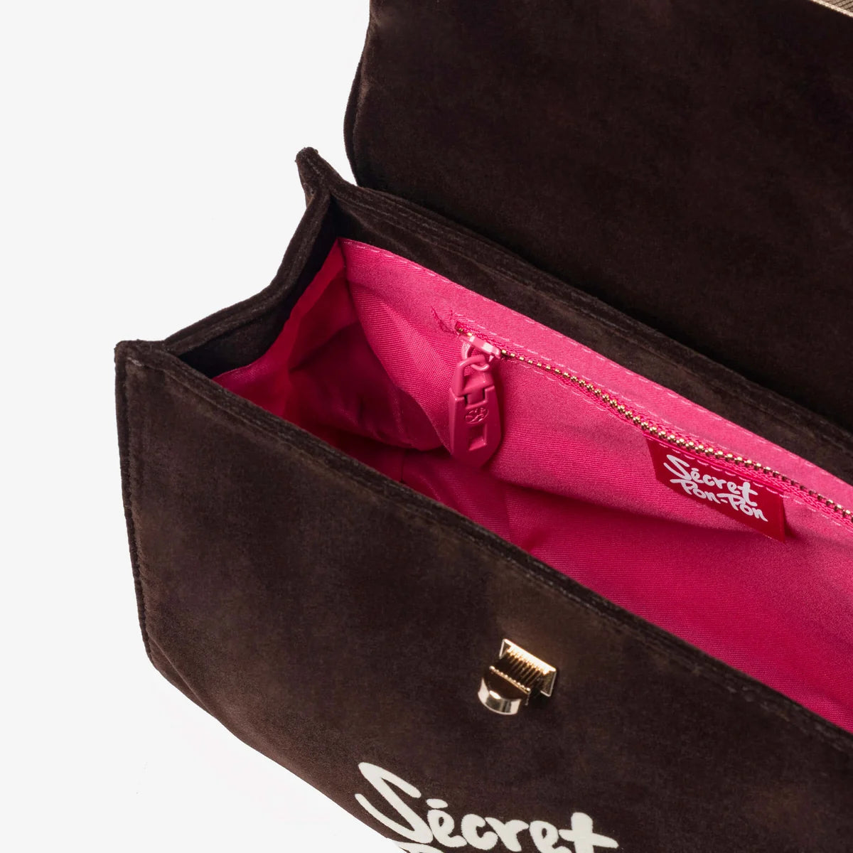 Secret Pon-Pon Borsa a Mano/Tracolla Laureen Velvet Cioccolato