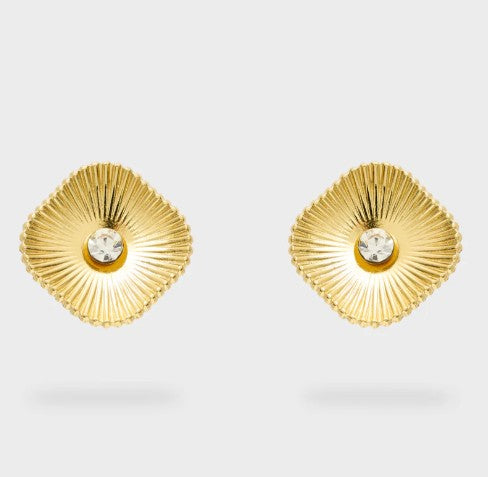 Nali' Orecchini Lobo Squadrati Con Pietra Oro EMOR1846