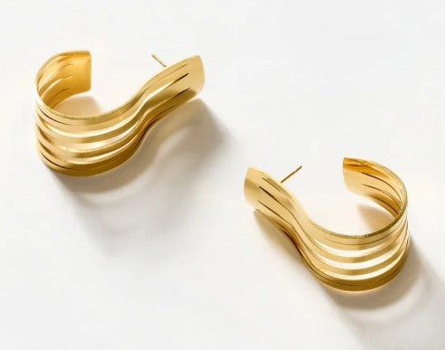Nali' Orecchini Semicerchio Sinuoso Oro EMOR1824