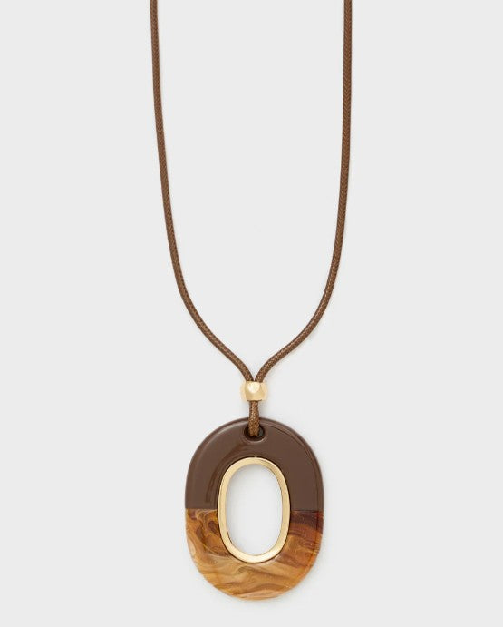 Nali' Collana Vale Pendente Ovale Resina Marrone DUCL0085