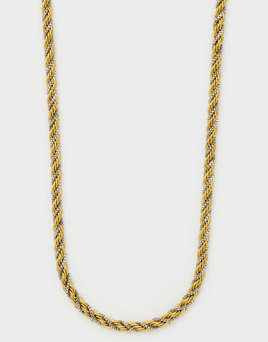 Nali' Collana Lunga Con Intreccio Oro/Argento EMCL1096