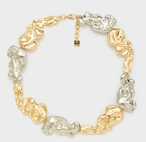 Nali' Collana Girocollo Martellata Argento/Oro EMCL1113