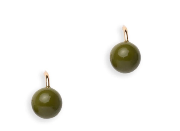 Mya Accessories Orecchini con sfera in acrilico verde