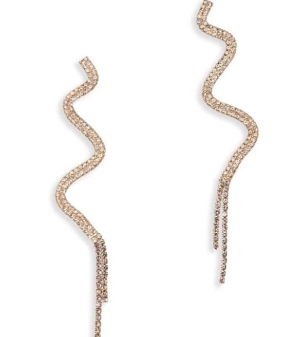 Mya Accessories Orecchini pendenti forma a serpente con strass cristallo