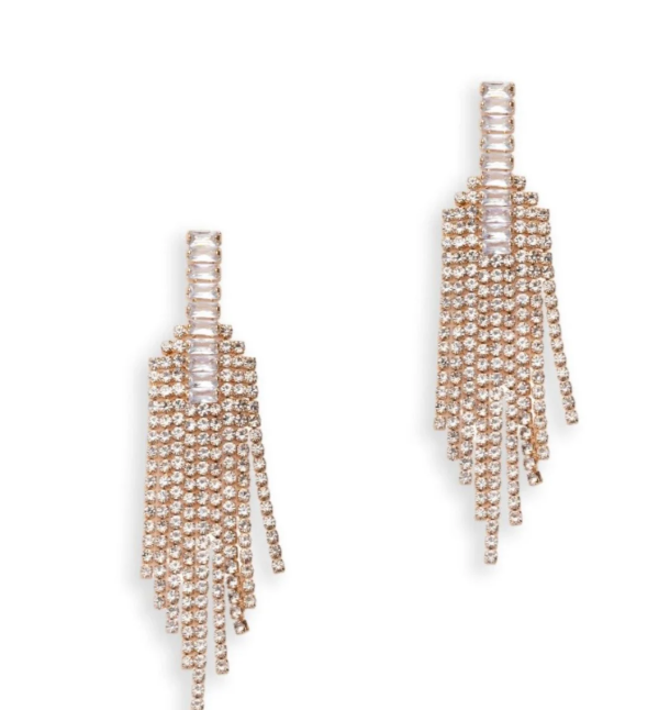 Orecchini in metallo con fili di strass crystal