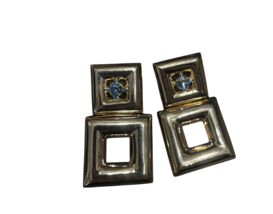 Gio Preziosi Orecchini Pendenti in oro con Pietra Azzurra