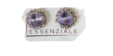 Gio Preziosi orecchini con pietra Viola a forma di fiore