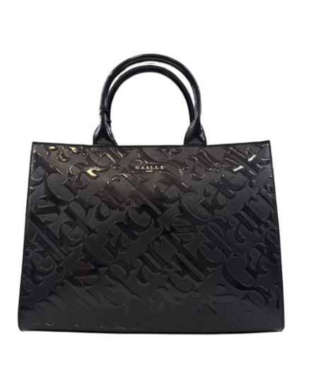 Gaelle BORSA A MANO E TRACOLLA Nera con scritta piccola