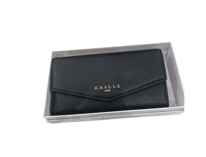 Gaelle Portafoglio nero con scritta argento