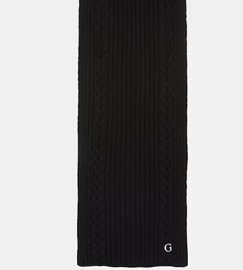 Guess Sciarpa maglia scritta logo Nera
