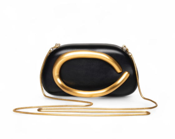 Mya Accessories Borsa clutch nera con dettaglio in metallo