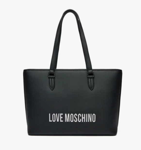 Love Moschino Borsa A Spalla con scritta argento