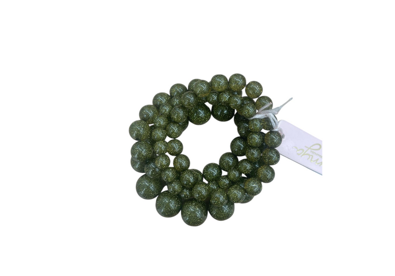 Mya Accessories Bracciale elastico multilinee con pietre in resina verde G10202