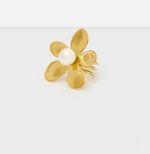 NALI ANELLO BLOSSOM CON PERLA ACC.INOS. ORO MEAN0286