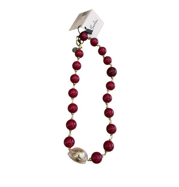 Sodini Bijoux COLLANA BOULE BORDEAUX 832077T