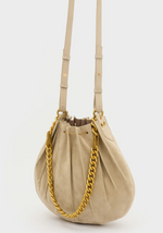 NALI BORSA EVISSA A SPALLA SCAMOSCIATA BEIGE LDBS0155