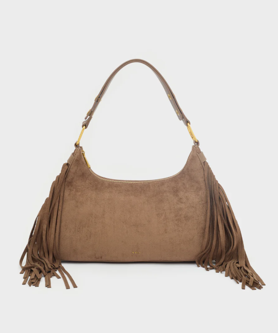 NALI BORSA DALLAS A SPALLA CON FRANGE MARRONE