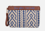 Le Pandorine Pochette Giulia intrecciata con polsiera colore blu royal PS2620B29