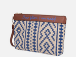 Le Pandorine Pochette Giulia intrecciata con polsiera colore blu royal PS2620B29