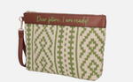 Le Paandorine Pochette Giulia intrecciata con polsiera colore verde PS2620B29