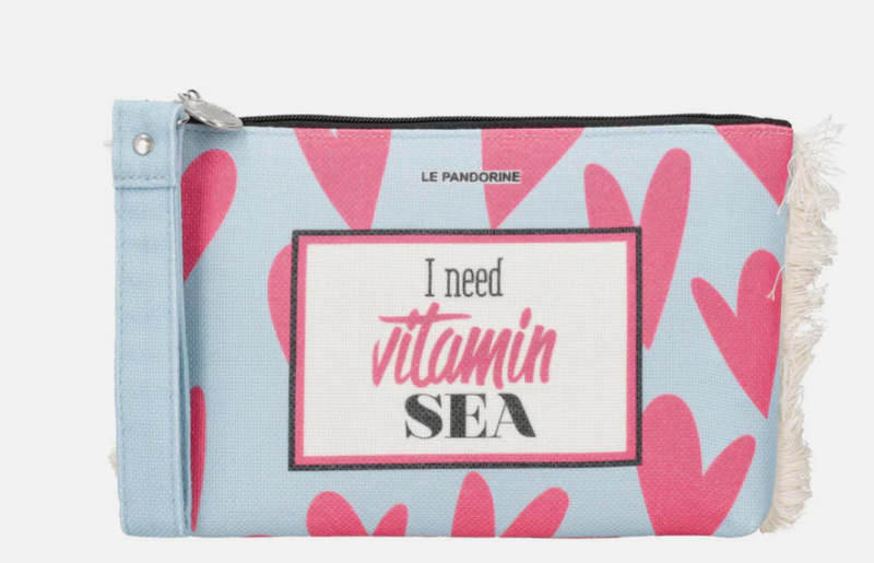 Le Pandorine Pochette Marina in tessuto con polsiera colore fucsia PS2635B81