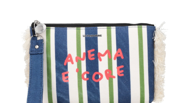Le Pandorine Pochette Marina in tessuto con polsiera colore blu PS2635B81