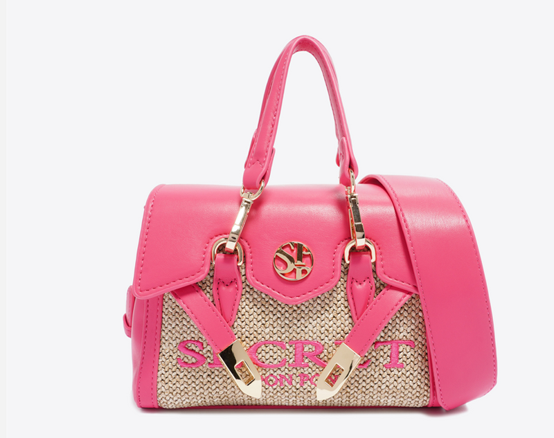 Secret Pon Pon Borsa a mano/Tracolla Quiny Straw Xsmall Fuxia