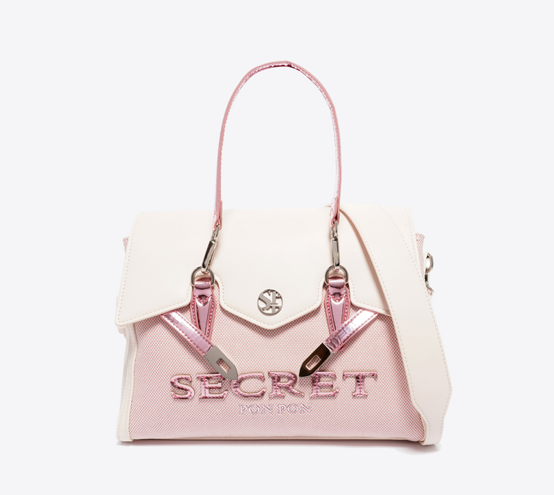 Secret Pon Pon Borsa a mano/Tracolla Quiny Strong Medium White/Pink
