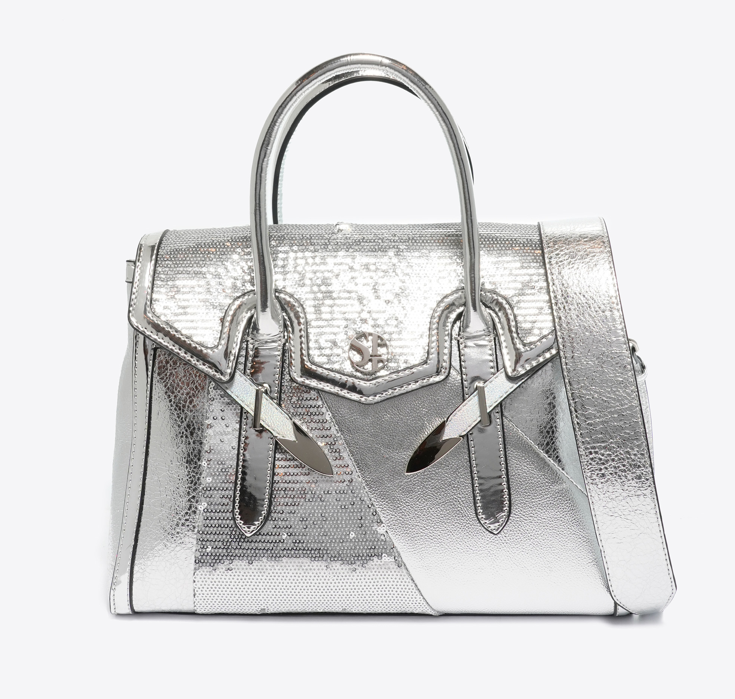 Secret Pon Pon Borsa a mano/Tracolla Yalis Sparklin Medium Silver