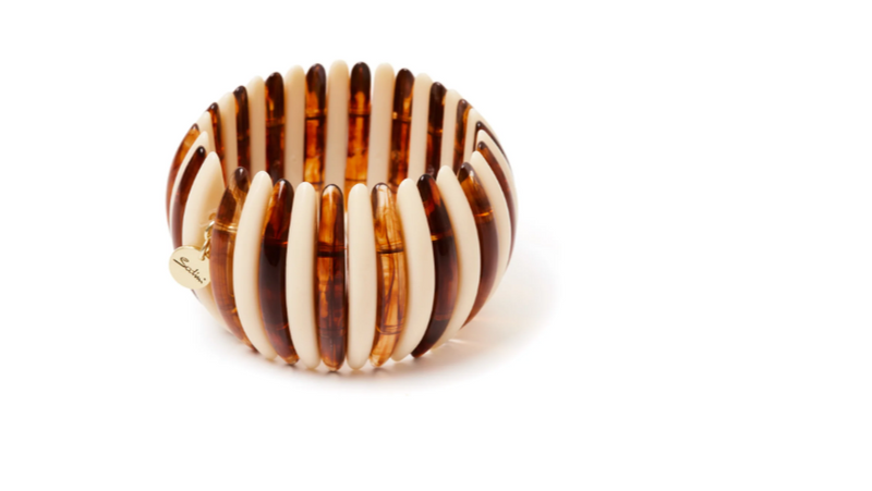 Sodini Bijoux Bangle elastico in resina - Avorio e ambra 852293