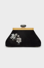 Nali' Pochette a Mano Nera con Fiori SNPC0026