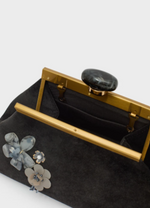 Nali' Pochette a Mano Nera con Fiori SNPC0026