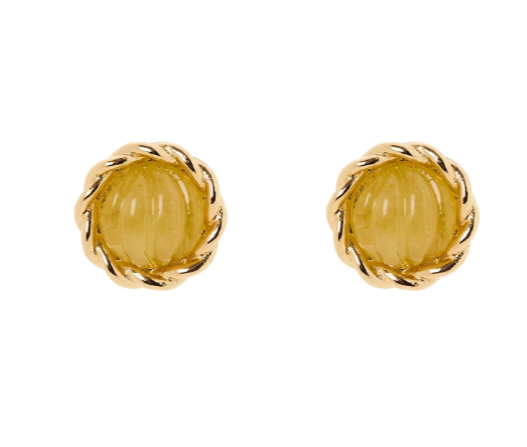Sodini Orecchini mini bottone cabochon rigato Belle Epoque - Verde chiaro 832396B