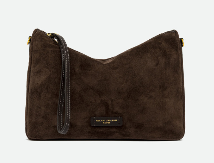 Gianni Chiarini Firenze  Borsa a Mano Nora Pouch Moka  + Tracolla 8057145825748