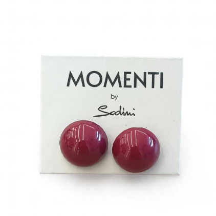 Sodini Orecchini Bottone Bordeaux Lucido 832419T