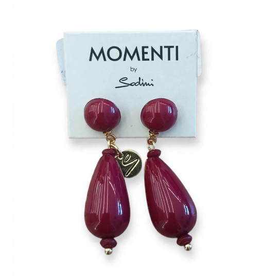 Sodini Orcchini Pendenti a Goccia Bordeaux 832416T