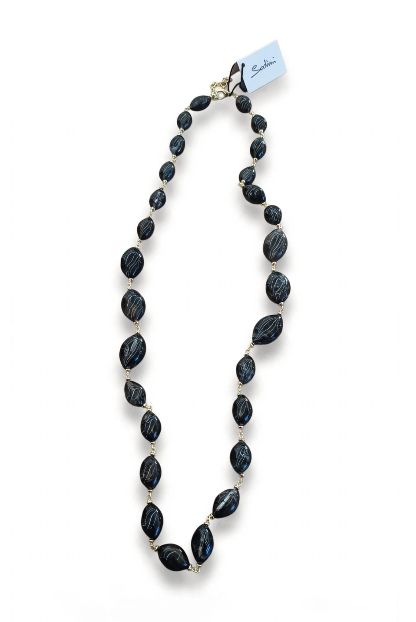 Sodini Collana a Gocce Nere Marmorizzate 853041P
