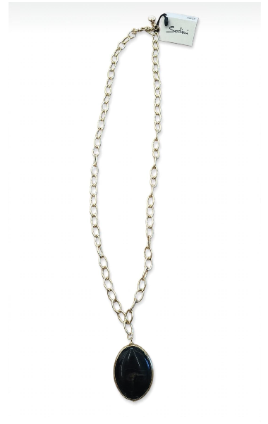 Sodini Collana Oro con Pendente Ovale Nero 853047P