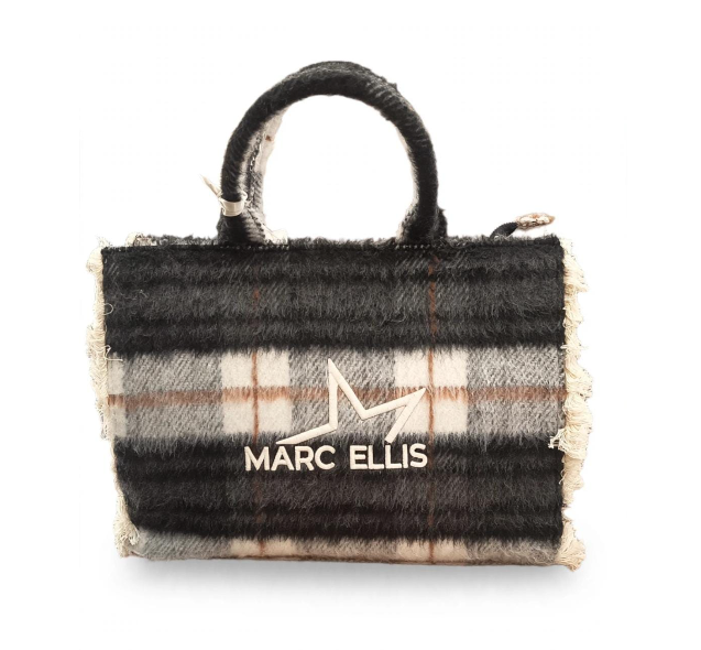 Marc Ellis Borsa a Mano + Tracolla Nera Buby Plaid L